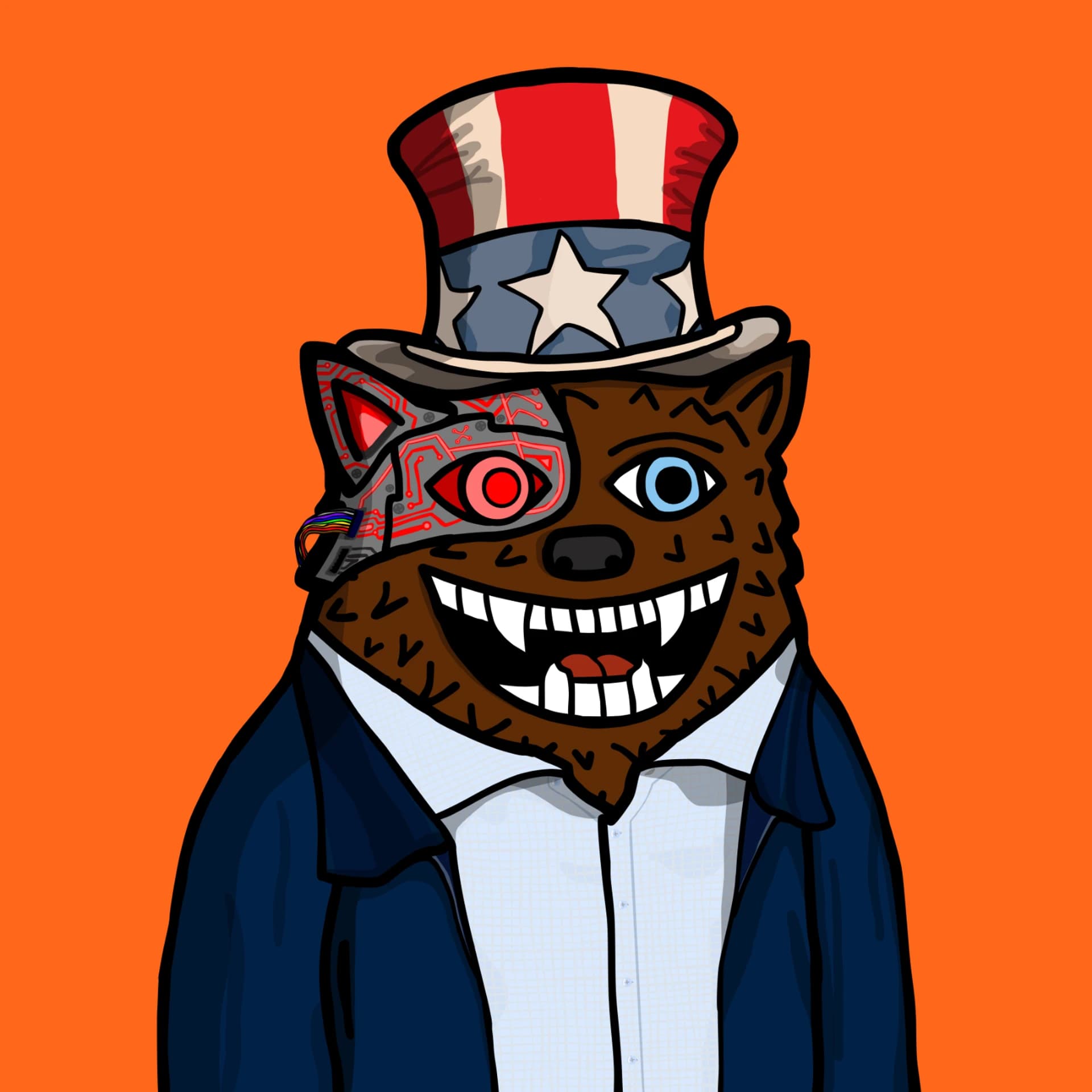 Fuzzy Uncle Sam NFT art