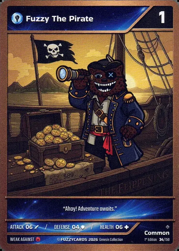 Fuzzy The Pirate card